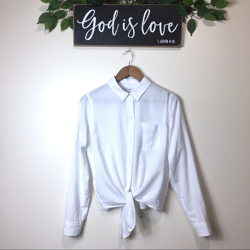 Madewell knot cotton button down shirt.Sz M